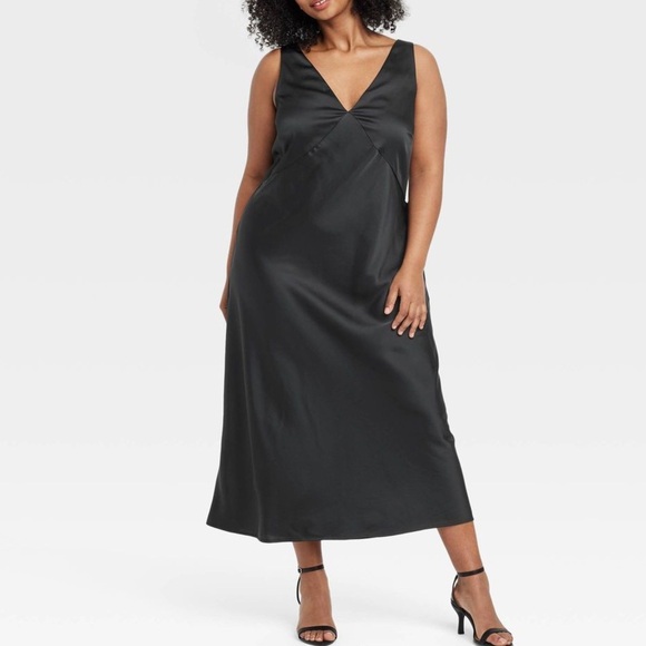 A New Day - Women's Satin Slip Maxi Dress Size L - Picture 1 of 11